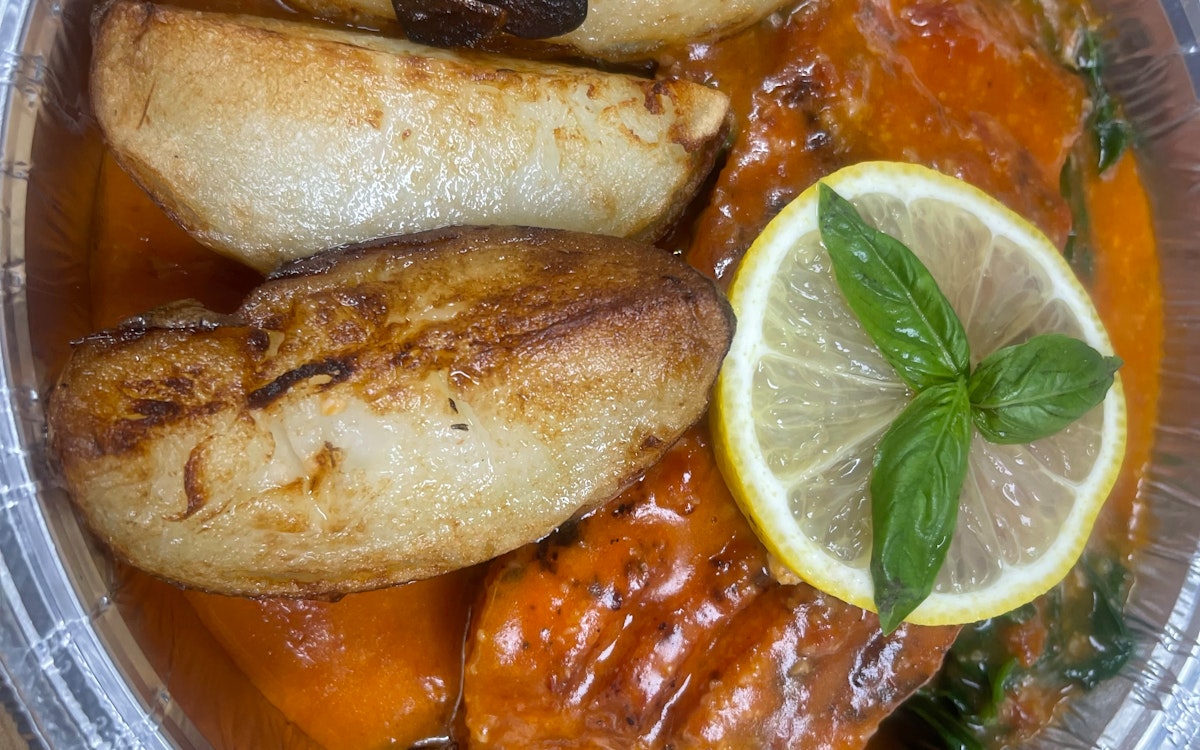 Salmon scampi